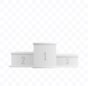 Empty podium isolated. White award pedestal Stock Illustration