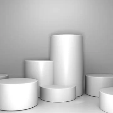 Empty podium or pedestal display on White background with box stand concept.  Stockillustratie