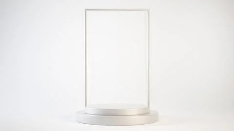 Empty podium or pedestal display on white background with cylinder stand concept Stock Illustration
