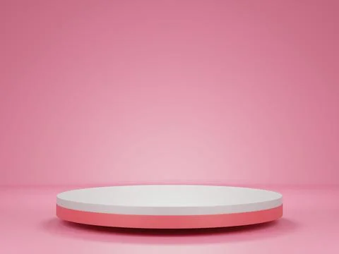 Empty podium on pink background.pink product background stand,advertisement . Stock Illustration
