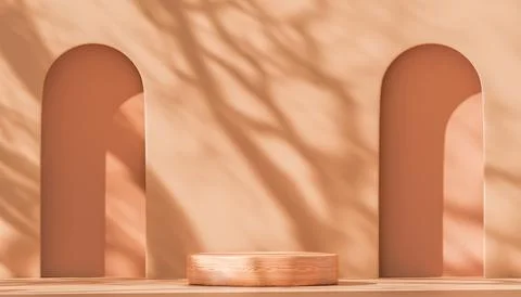 Empty podium for product placement presentation in 3D rendering with soft s.. Stock Photos