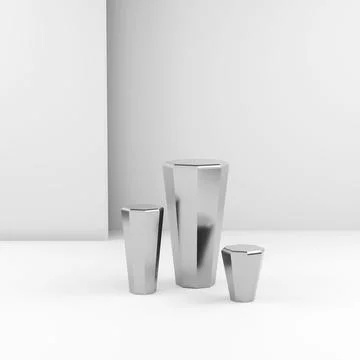 Empty podium, product shelf template. Gray shine honeycomb, hexagons and back Stock Illustration