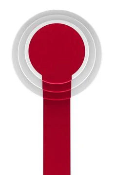 Empty podium with red carpet view from above. 3D rendering Ilustração Stock