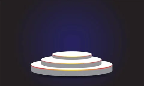 Empty podium stage blue and black background. Stock Illustration
