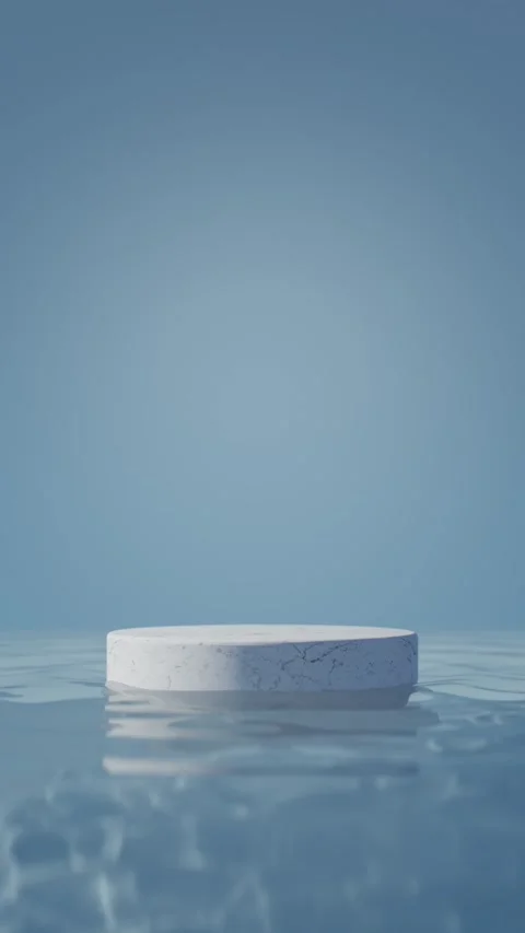 Empty podium with water waves and blue background. Stock Footage 297264029