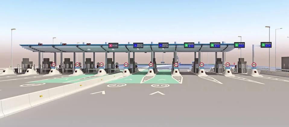 Empty point of toll road Stock Illustration