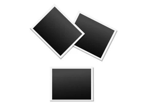 Empty Polaroid Photo Frames Vector Icons Set Stock Illustration