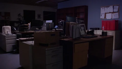 Empty Police Precinct   Empty at night - headquarters for law enforcement Video stock 72961432