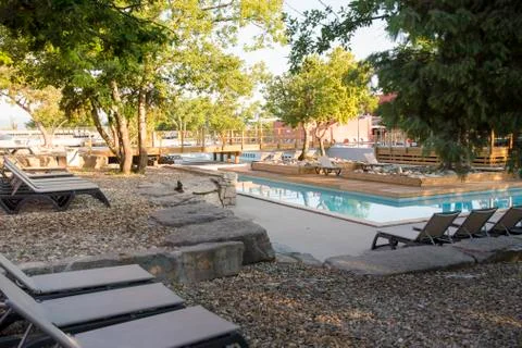 An empty pool landscape Stock Photos