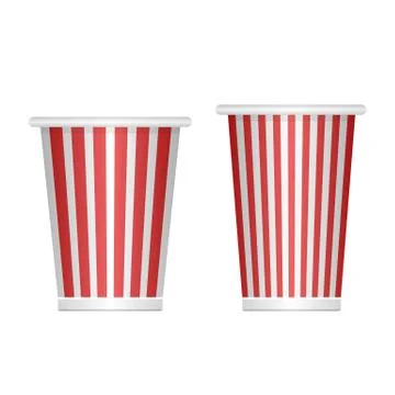 Empty popcorn bucket vector illustration isolated on white background Stock Illustration