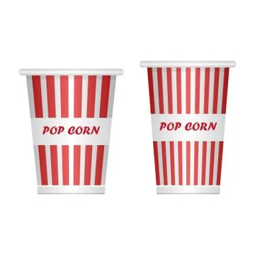 Empty popcorn bucket vector illustration isolated on white background Stock Illustration