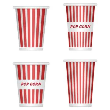 Empty popcorn bucket vector illustration isolated on white background Stock Illustration
