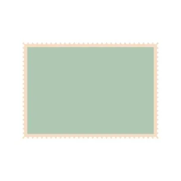 Empty postage stamp icon, flat style Stock Illustration