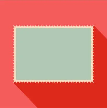 Empty postage stamp icon, flat style Stock Illustration