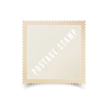 Empty postal stamp template with shadow. Blank postage stamp for your design. Stock Illustration
