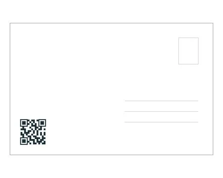 Empty Postcard back template with QR code Stock Illustration