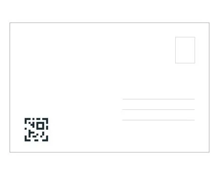 Empty Postcard back template with QR code Stock Illustration