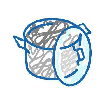 Empty pot cooking icon doodle illustration Stock Illustration