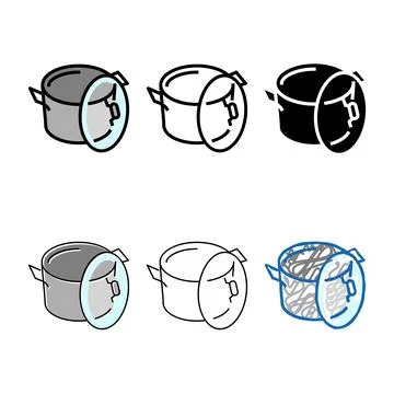 Empty pot forms cooking color icon vector Stock Illustration