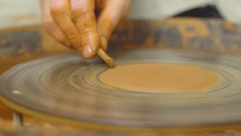 Empty Potter's wheel spinning Vidéo 95575879