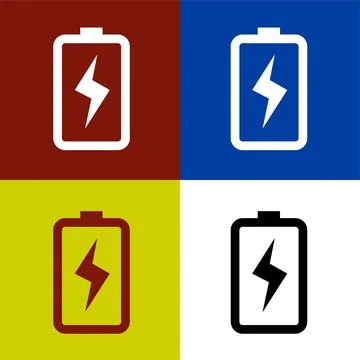 Empty power battery flat icon vector illustration symbol Isolated template. Illustrazione stock