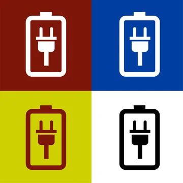 Empty power battery flat icon vector illustration symbol Isolated template. Stock Illustration