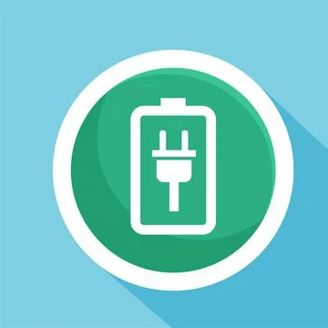 Empty power battery flat icon vector illustration symbol Isolated template. Stock Illustration