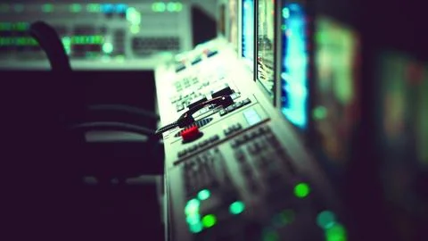 Empty power plant control room Stock Illustration