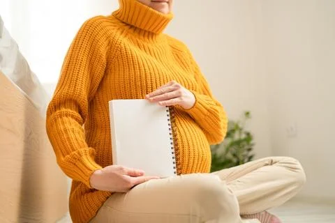 Empty pregnancy journal awaiting notes 스톡 사진