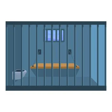 Empty prison room icon, cartoon style 스톡 일러스트