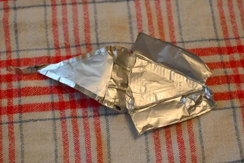 Empty processed cheese packaging Stock Photos