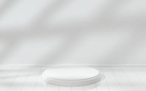 Empty product platform with shadow on the wall, 3d rendering. Stock Illustration