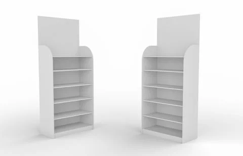 Empty Product Stands For Supermarket., Empty Displays With Shelves Products O Stock Illustration