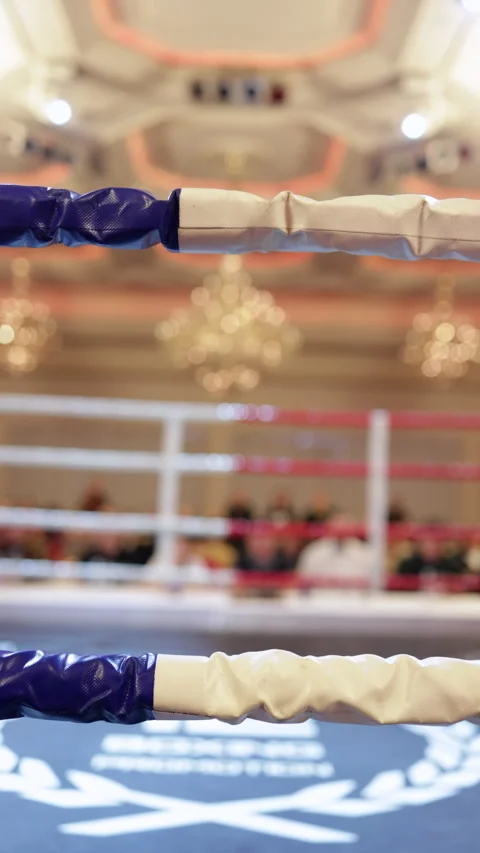 Empty Professional Boxing Ring Stock Footage 325046466