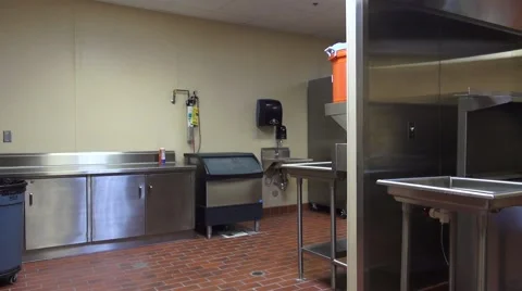 Empty Professional Kitchen Stock Footage 40301226