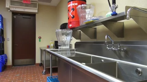 Empty Professional Kitchen Turnaround Stock Footage 40301217