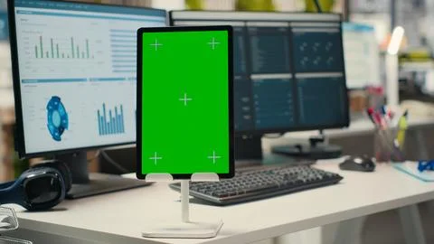 Empty professional office includes analytics tools and isolated display Stock Photos