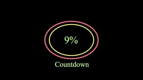 Empty progress indicator with a zero percent display on a dark background, .. Vídeo Stock 337567387
