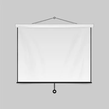 Empty Projection screen. Blank Presentation board. Blank whiteboard for confe Stock Illustration