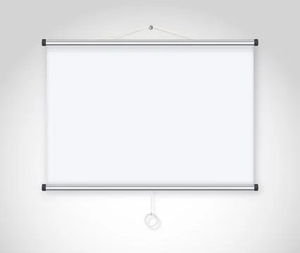 Empty Projection screen Presentation board blank whiteboard for conference Stock Illustration