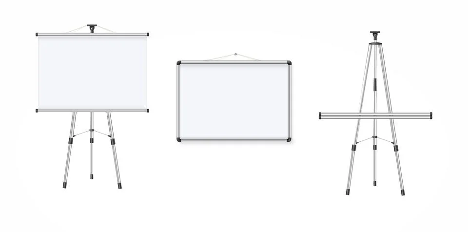 Empty Projection screen, Presentation board in realistic style. Horizontal roll Stock Illustration