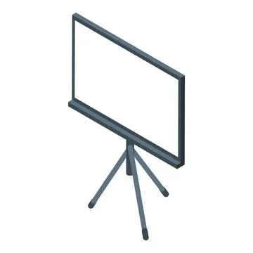 Empty projection screen standing on tripod for presentations Stock Illustration