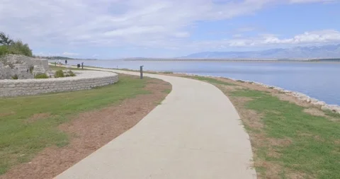 Empty promenade on the coast of Nin. Stock Footage 133768959