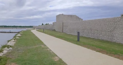 Empty promenade on the coast of Nin. Stock Footage 133768968