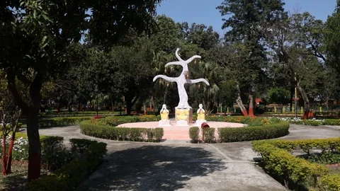 Empty public park during curfew cause of Corona Virus quarantine Stock Footage 128124521