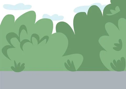 Empty public park flat color vector illustration Ilustração Stock