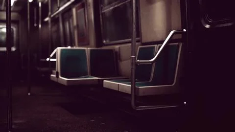 Empty Public Transit Subway Metro Train Stock Illustration
