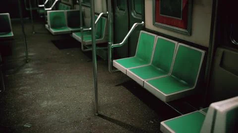 Empty Public Transit Subway Metro Train Stock Illustration