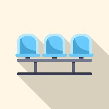 Empty public waiting room seating flat design illustration Illustrazione stock