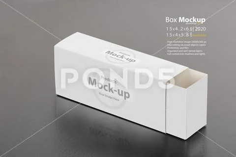 Empty pull out box on dark table mock-up series PSD Template